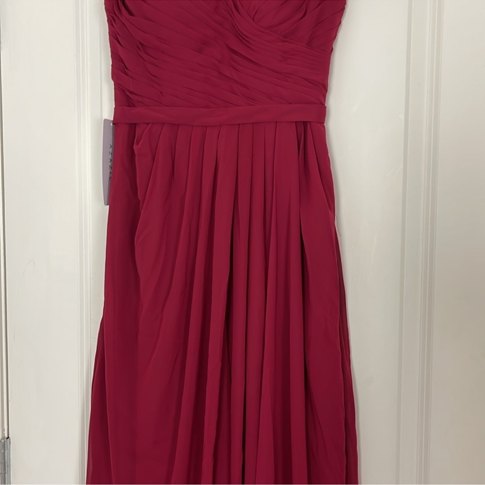 Azazie audrianna burgundy Maxi dress Formal Evening Bridesmaid - Picture 9 of 13